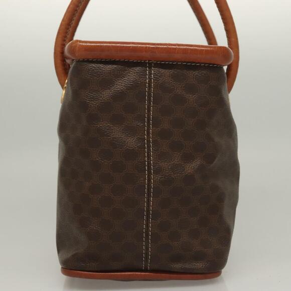 CELINE Macadam Canvas Hand Bag Pvc Leather Brown Gold - Picture 5 of 13